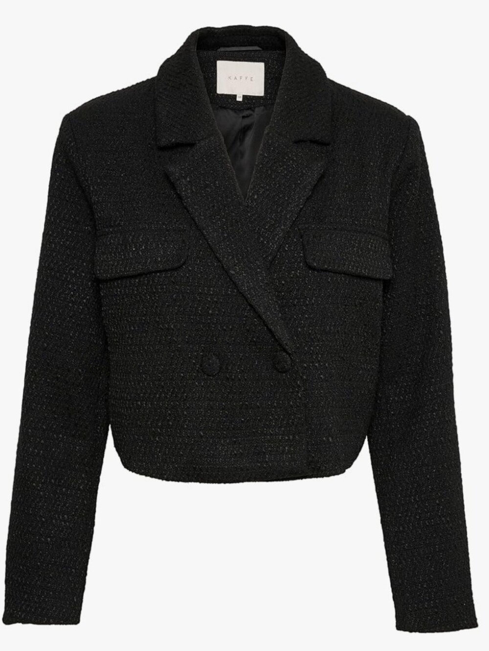 KAFFE KANINA TWEED LONGSLEEVE SHORTY BLACK BLAZER EUR 38